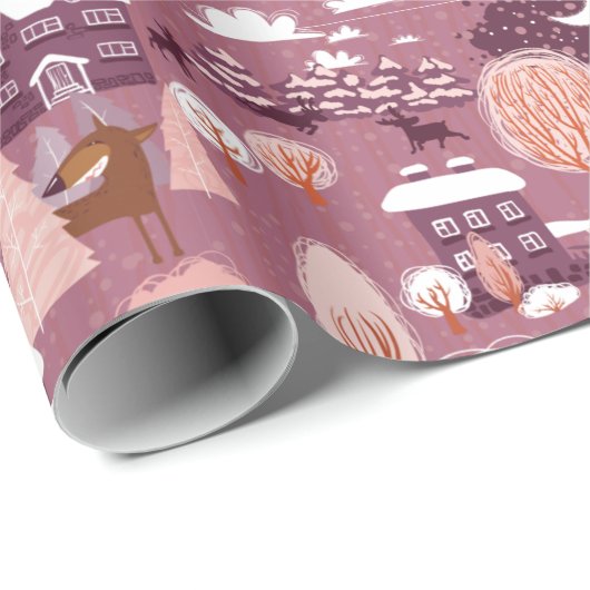 Kerstlandschap Cadeaupapier (Rol Hoek)