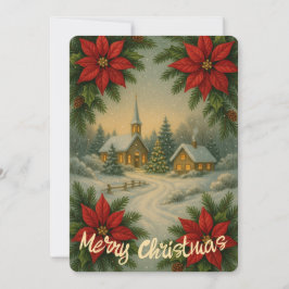 Kerstlandschap Kerstbloem Feestdagenkaart