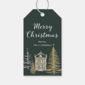 Kerstlandschap, Kerstcadeautag Cadeaulabel (Voorkant)