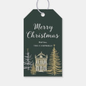 Kerstlandschap, Kerstcadeautag Cadeaulabel (Achterkant)