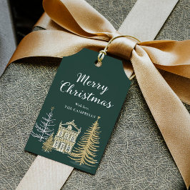 Kerstlandschap, Kerstcadeautag Cadeaulabel