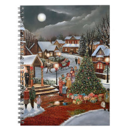 Kerstlandschap met sneeuw uit het verleden notitieboek