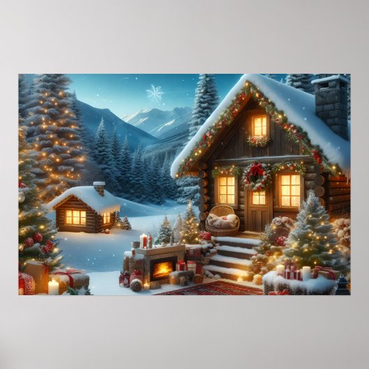 Kerstlandschap Poster (Voorkant)