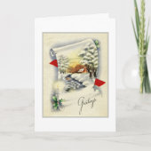 Kerstlandschap Rol  Feestdagen Kaart (Voorkant)