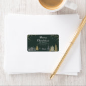 Kerstlandschap Vakantie Retouradres Etiket (Insitu)