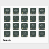 Kerstlandschap Vakantie Vierkante Sticker (Vel)