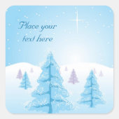 Kerstlandschap Vierkante Sticker (Voorkant)