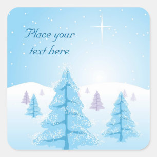 Kerstlandschap Vierkante Sticker