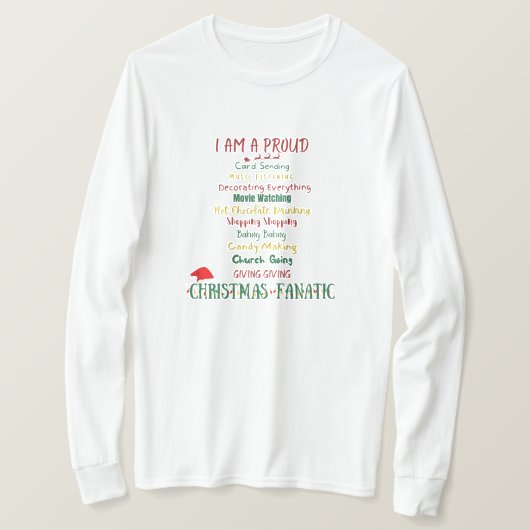 Kerstlange hoes T-Shirt (Design voorkant)