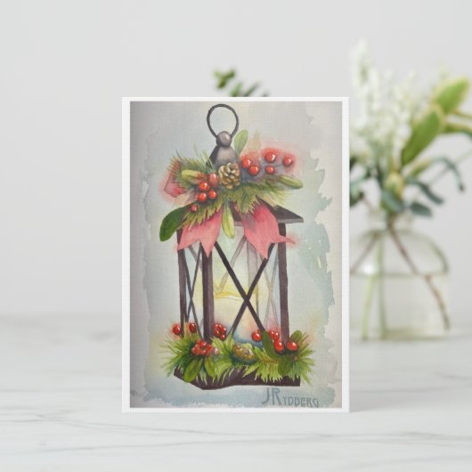 Kerstlantaarn Bedankkaart (Staand voorkant)
