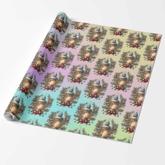 Kerstlantaarn Cadeaupapier (Uitgerold)