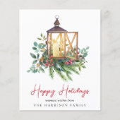 Kerstlantaarn groen budget Kerstkaart (Voorkant)