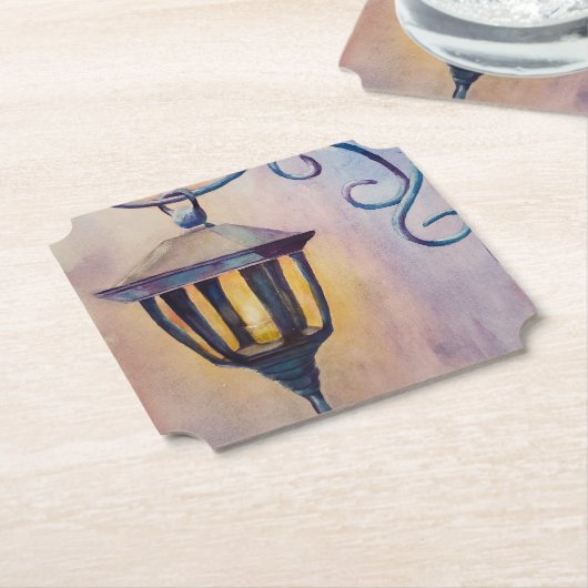 Kerstlantaarn Kartonnen Onderzetters (Gekanteld)