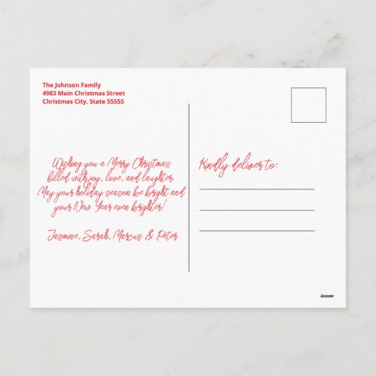 Kerstlantaarn Pine Branch en Holly Berries Feestdagenkaart (Achterkant)