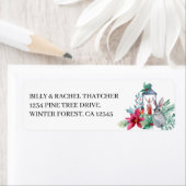 Kerstlantaarn Ponsettia Rabbit Adres Etiket (Insitu)