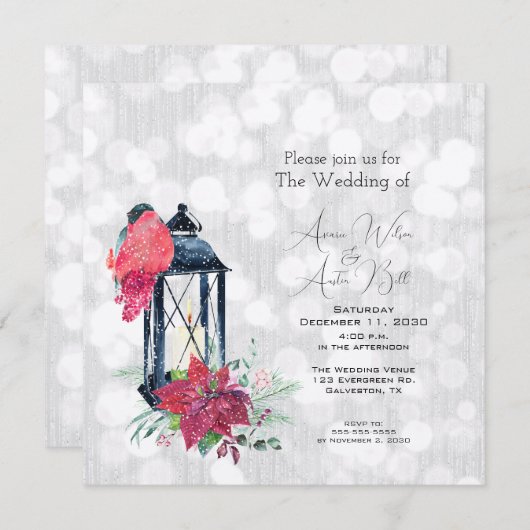 Kerstlantaarn Sparkle Paper Bruiloft (Voorkant / Achterkant)