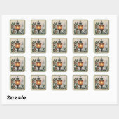 Kerstlantaarn Vierkante Sticker (Vel)
