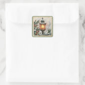 Kerstlantaarn Vierkante Sticker (Tas)