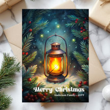 Kerstlantaarn vintage hulstbessen
