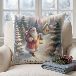 Kerstlantaarn Wandel Winterhuisje Scene Kussen