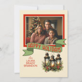 Kerstlantaarns fotokaart kalender feestdagenkaart (Voorkant)