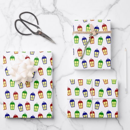 Kerstlantaarns Inpakpapier Vel (Voorkant)