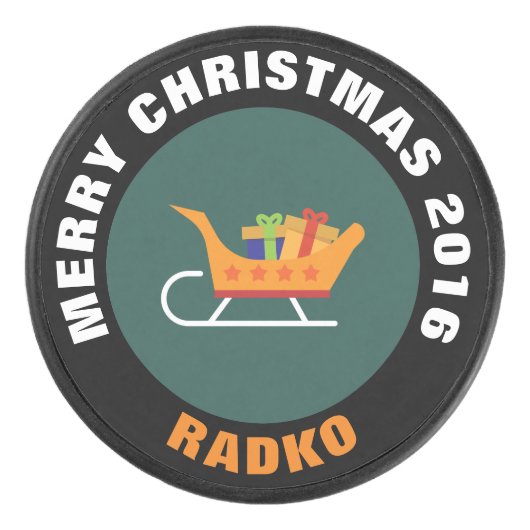 kerstlantaarnvormig hoesje met een zakdoek hockey puck (Voorkant)