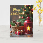 Kerstlanter Kaart (Gele Bloem)