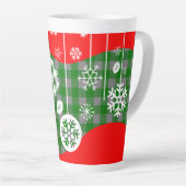 Kerstlaternmok – Witte Ornamenten Latte Mok (Rechterhoek)