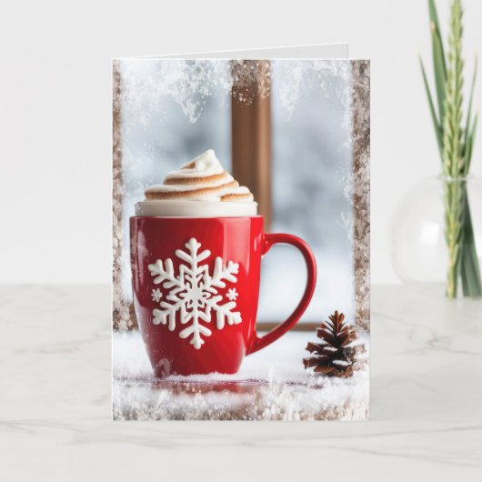 Kerstlatte in raam feestdagen kaart (Voorkant)