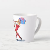 Kerstlatte Mok Bodybuilder Santa met cadeaus (Rechterhoek)