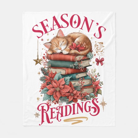 Kerstlectuur Knus Kitten  Fleece Deken (Voorkant)