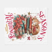 Kerstlectuur Knus Kitten  Fleece Deken (Voorkant (Horizontaal))