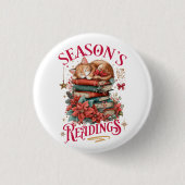 Kerstlectuur Knus Kitten  Ronde Button 3,2 Cm (Voorkant)