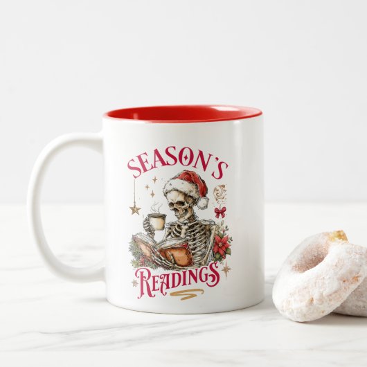 Kerstlectuur Tweekleurige Koffiemok (Met donut)