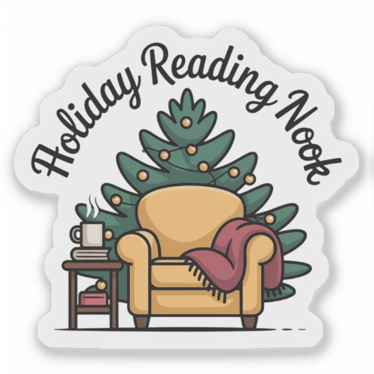 Kerstleeshoek Knus Kerstmis Sticker (Voorkant)