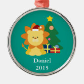 Kerstleeuw Metalen Ornament (Voorkant)