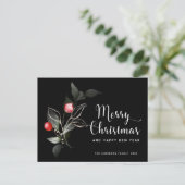 Kerstlegant | Briefkaart van de Berries Black Holi (Staand voorkant)