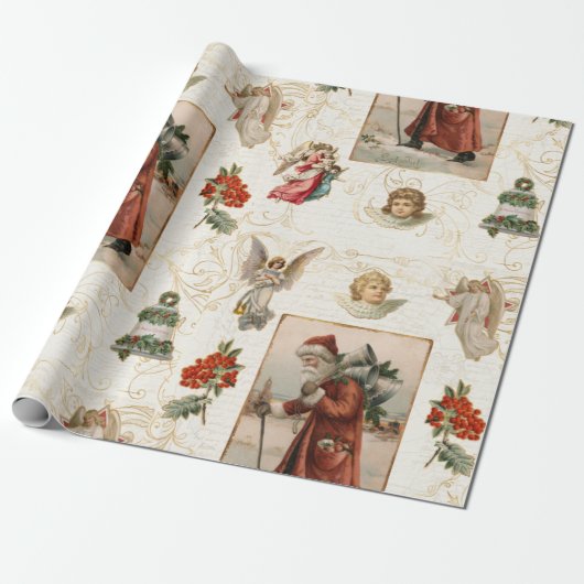 Kerstlegant kerstscript voor de kerstman Vintage A Cadeaupapier (Uitgerold)