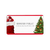 Kerstlegant Moderne Sjabloon Adres Etiket (Voorkant)