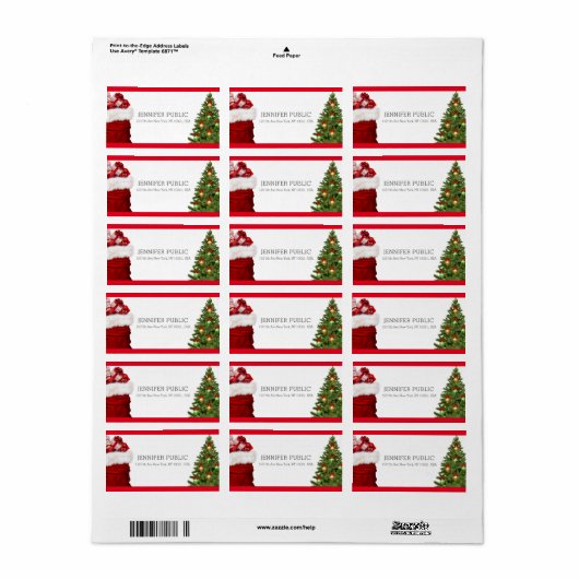 Kerstlegant Moderne Sjabloon Adres Etiket (Full Sheet)