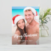 Kerstlegant Script 2 Side Design Photo Feestdagenkaart (Staand voorkant)