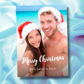 Kerstlegant Script 2 Side Design Photo Feestdagenkaart