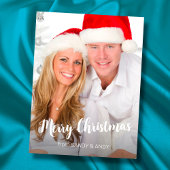 Kerstlegant script, foto 2 zijdelings ontwerp feestdagenkaart