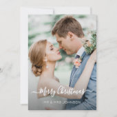 Kerstlegant script, foto 2 zijdelings ontwerp feestdagenkaart (Voorkant)