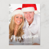 Kerstlegant script, foto 2 zijdelings ontwerp feestdagenkaart (Voorkant)