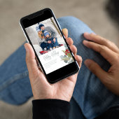 Kerstlegant Winter Holly Berries 2 Foto Feestdagenkaart