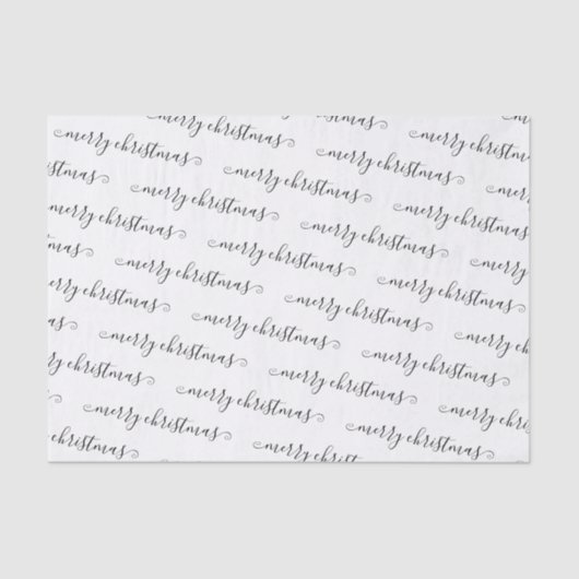 Kerstlegant zwart-wit handgeschreven op maat tissuepapier (Voorkant)