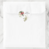 Kerstlegante Waterverf Berry Classic Round S Hart Sticker (Tas)