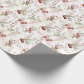 Kerstlegante Waterverf Berry Wrapping Paper Cadeaupapier (Hoek)